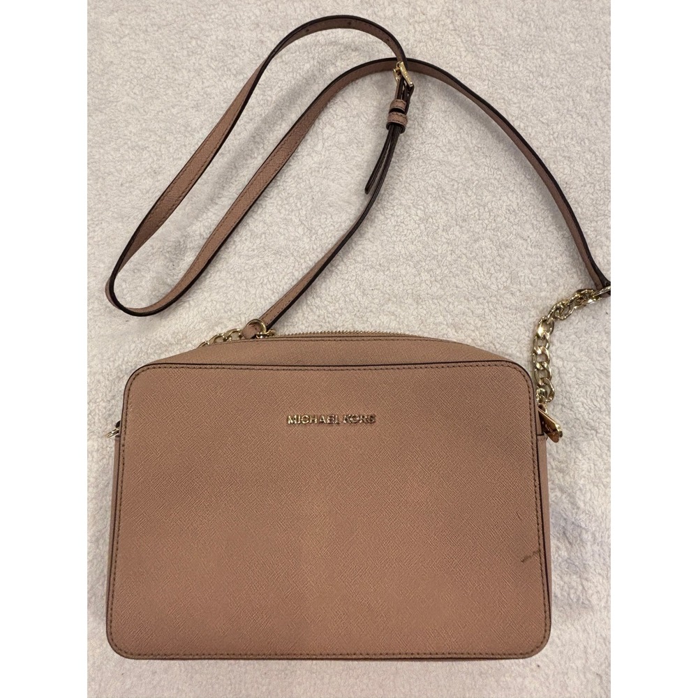 Michael Kors Jet Set Large East West Crossbody Bag Blush Pink Saffiano Leather